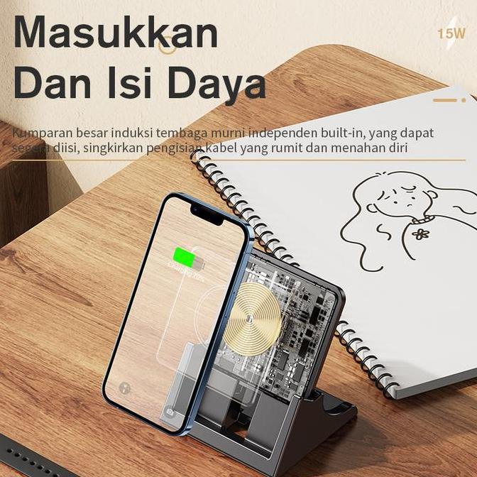 KIVEE 15W Wireless Qi Fast Charger Stand Dock For iphone Samsung