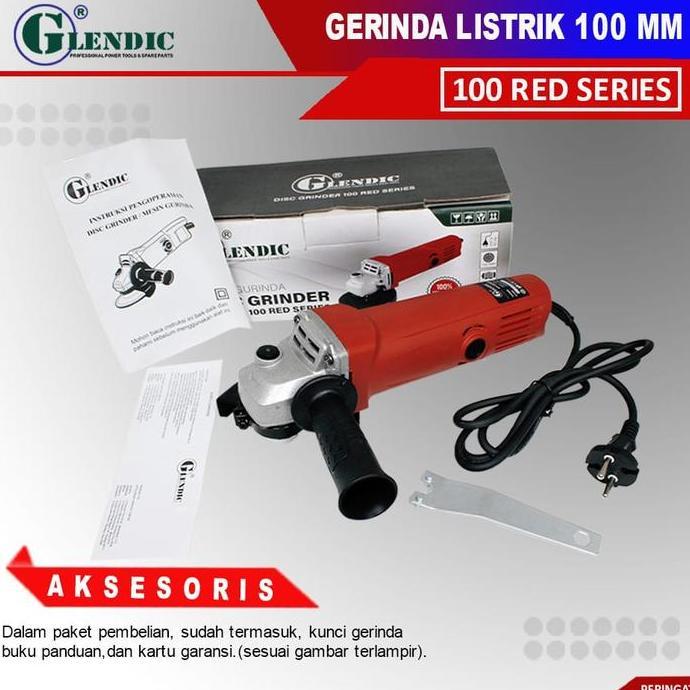 Diskon Glendic Mesin Gerinda Tangan Gurinda Disc Grinder 4 Inch Glendic 100 Red Series