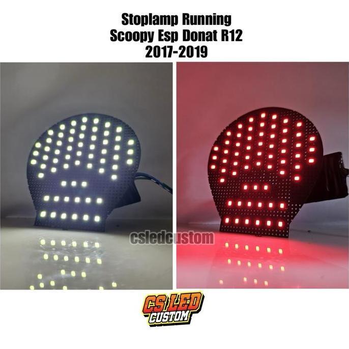 Stoplamp Running Scoopy Esp Donat R12 2017-2020 Led Strip 11 Mode Lampu Motor Terbaru