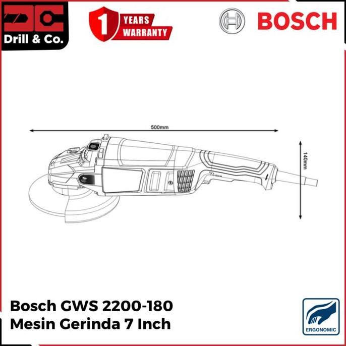 Miliki Bosch Gws 2200-180 Mesin Gerinda 7 Inch / Gerinda Tangan 7" / Angle Grinder