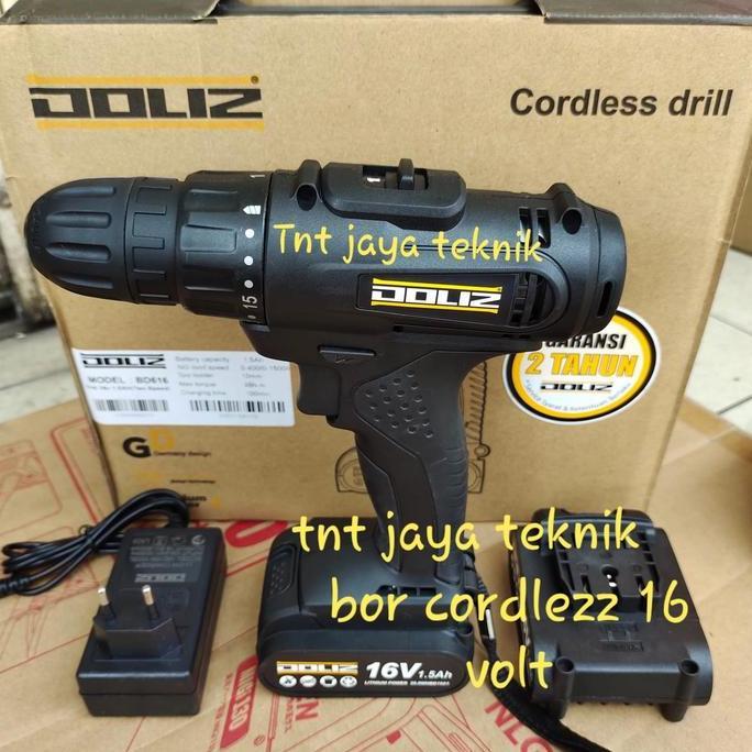 Terjangkau Cordless Drill Doliz Bd616 16Volt / Mesin Bor Baterai Cas Doliz Bd 616