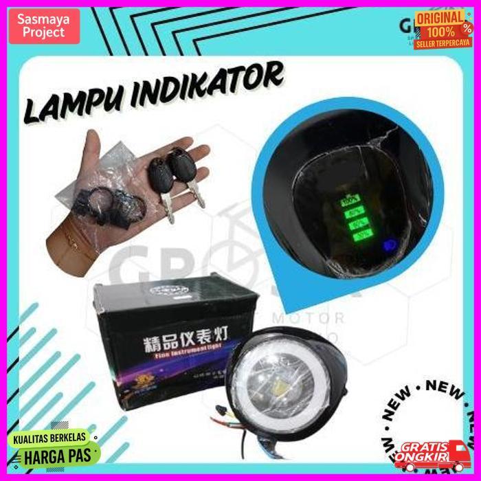 Exclusive Lampu Indikator Baterai + Head Lamp 48V-60V + Kunci Kontak Sepeda Listrik Universal
