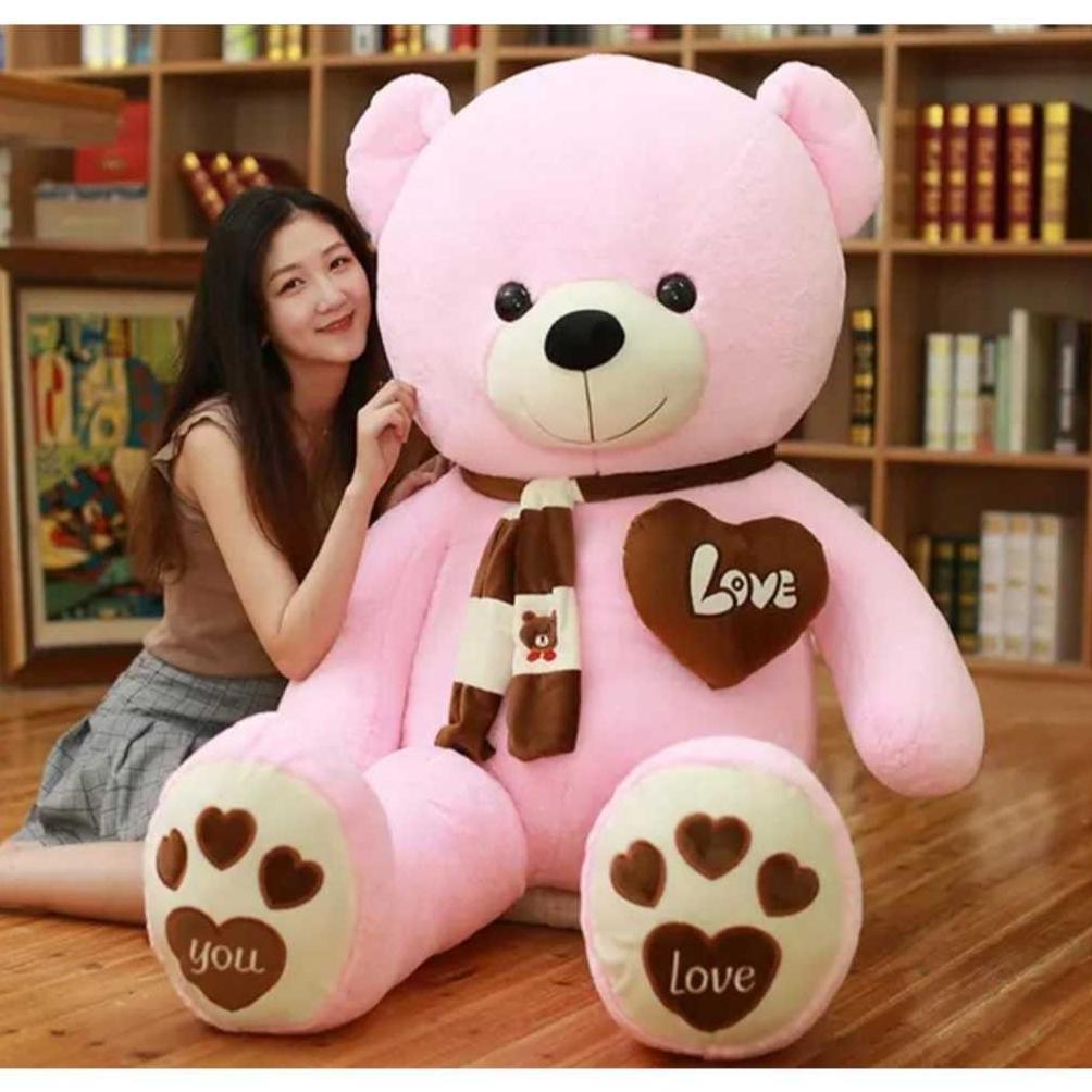 Promo !!! Boneka Teddy Bear Love 1 Meter Boneka Teddy Bear Boneka Beruang Jumbo 1 Meter Boneka Besar