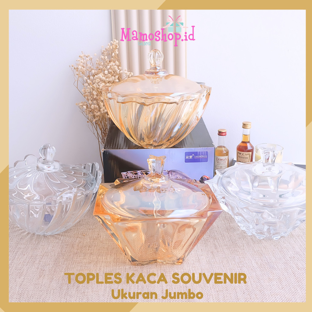 Tempat Kue Lebaran Set Mewah Jumbo Besar Toples Kaca
