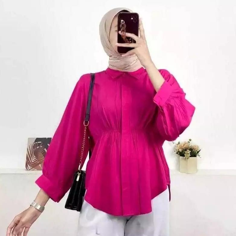 NEW AIKO SHIRT BLOUSE KEMEJA KERUT WANITA/ AIKO SHIRT BLOUSE/ BLOUSE WANITA KEKINIAN BAHAN KATUN