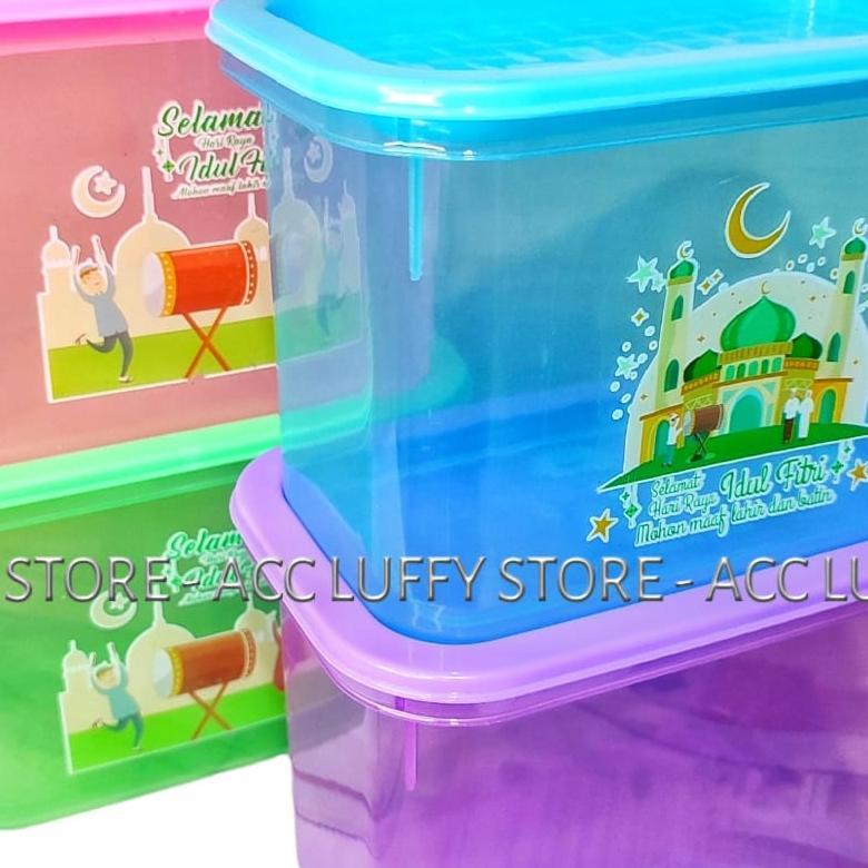 6 Pcs Toples Kue Lebaran - Kotak Kue Kering - Toples Plastik Murah - Toples Kotak 1200Ml