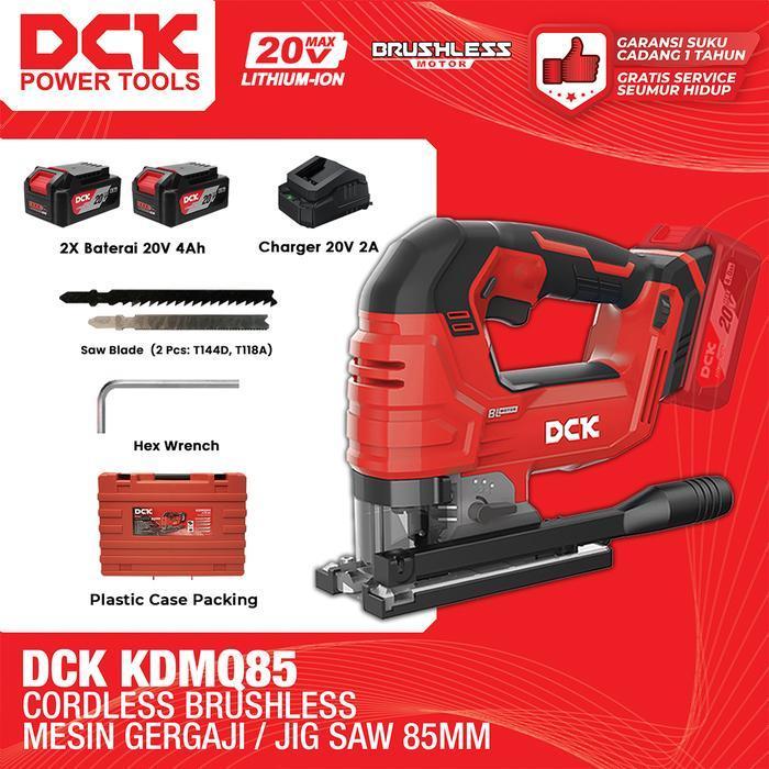 DCK Cordless Brushless Mesin Gergaji / Mesin Gergaji Jigsaw 85mm / Jigsaw Potong Kayu / Mesin Jigsaw