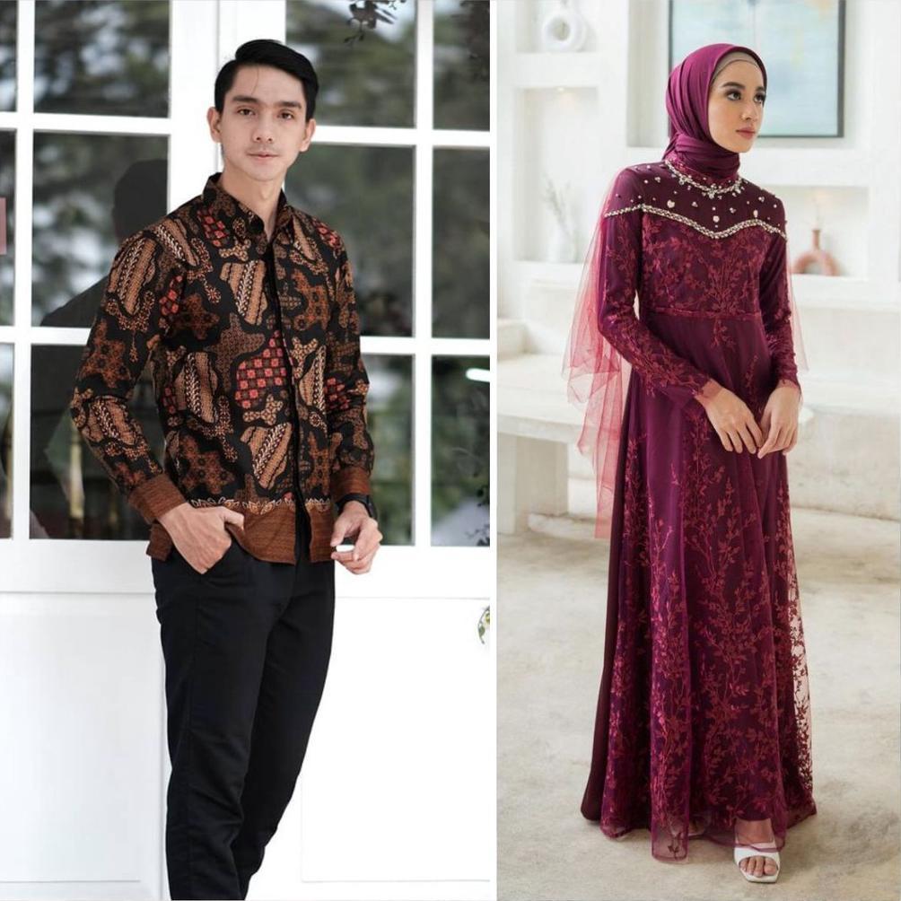 WAJIB PUNYA Couple Batik Gamis Kemeja Modern Wisuda Tunangan Lamaran Baju Kondangan Terbaru Couple 2