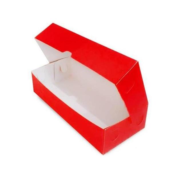 Kotak Kue Red Polos Box Brownies uk 22x10x5 Dus Bolu Gulung Roll Cake