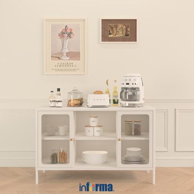 Informa Lanvin Kabinet 2 Pintu - Putih Bufet Dapur Rak Piring Tempat Penyimpanan Lemari Dapur