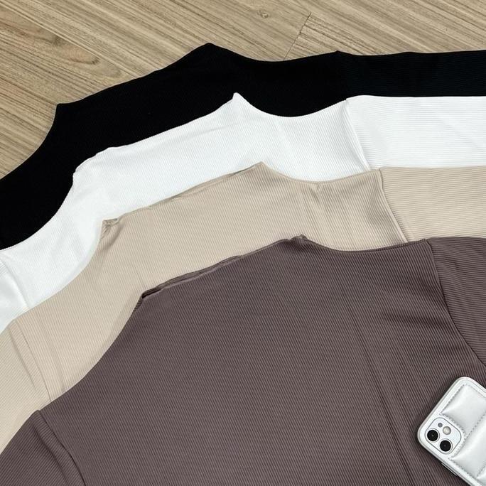 SIVALI Inner Hijab Baju Atasan Untuk Dalaman Turtleneck Lengan Panjang Bahan Rib Tebal Premium 1000 