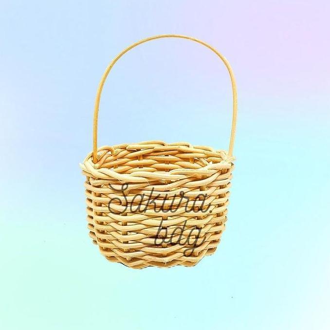[K52S] Keranjang rotan kecil imut 9x6 cm telur parcel snack buah