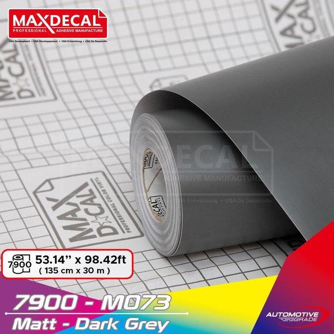 Promo MAXDECAL 7900 - M073 Matt Doff Dark Grey 135 cm Wrap [METERAN] Diskon