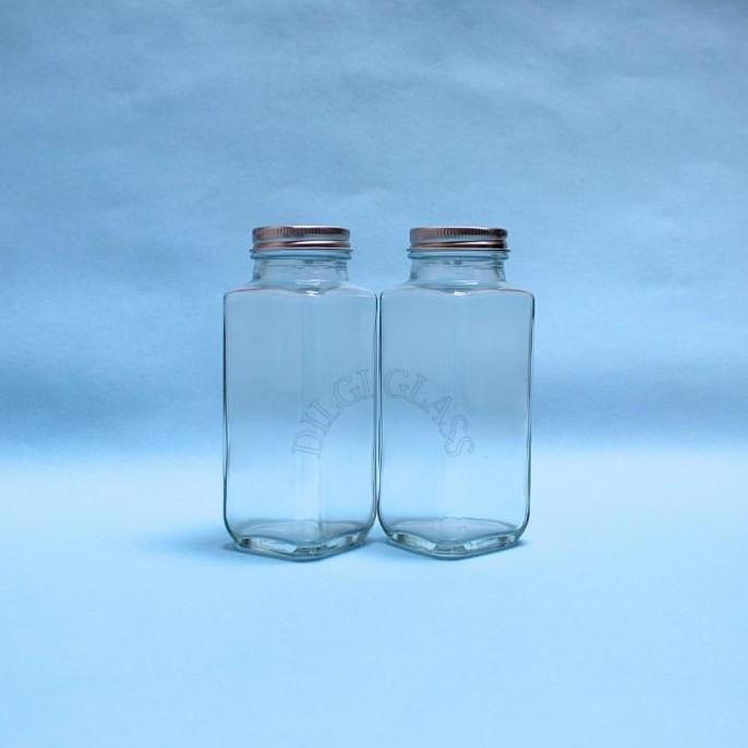 BKKC250 botol kaca kotak french square 250ml/botol susu/juice/kopi