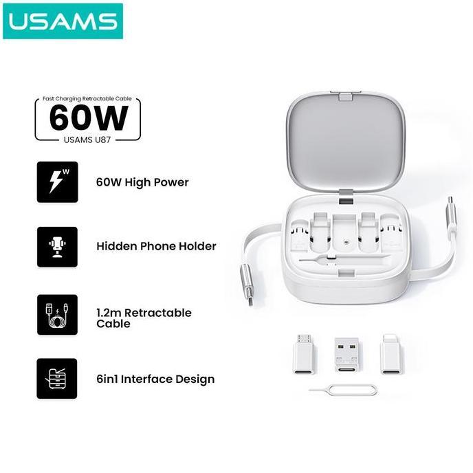 USAMS U87 Kabel Fast Charging Type C Multifunctional Storage Set Box Cable