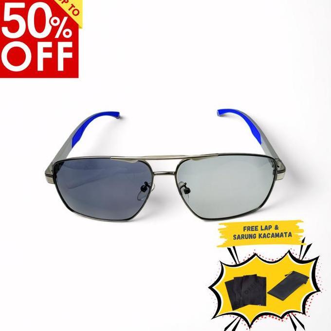 Kacamata Pria New Photochromic Sporty Lensa Polaris Anti Silau Sunglasses Kacamata Gaya Hitam Potocr