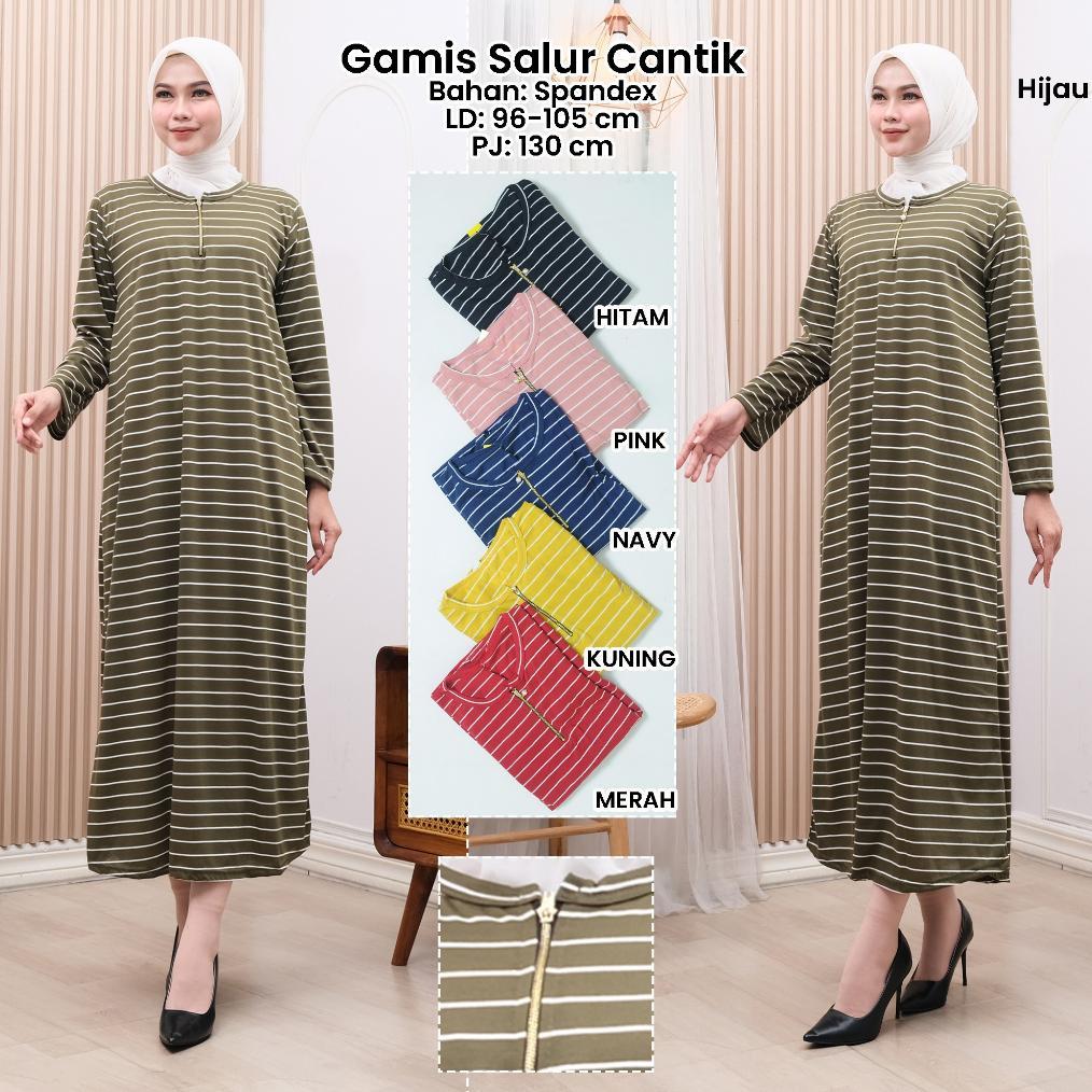Gamis Busui Salur Cantik ( Real Pic ) Gamis Sleting Mutiara Matt Spandek Tebal Size XL Maks BB 70kg 