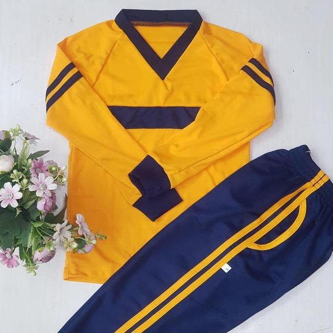 BAJU OLAHRAGA KUNING NAVY UNTUK ANAK' TK DAN PAUD