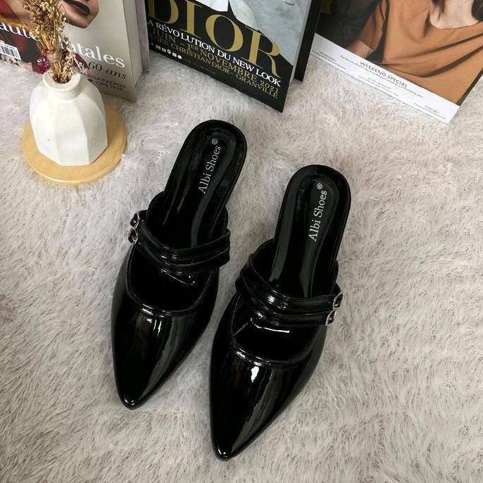 Sandal mules heels wanita 3cm big size 36-45 JM