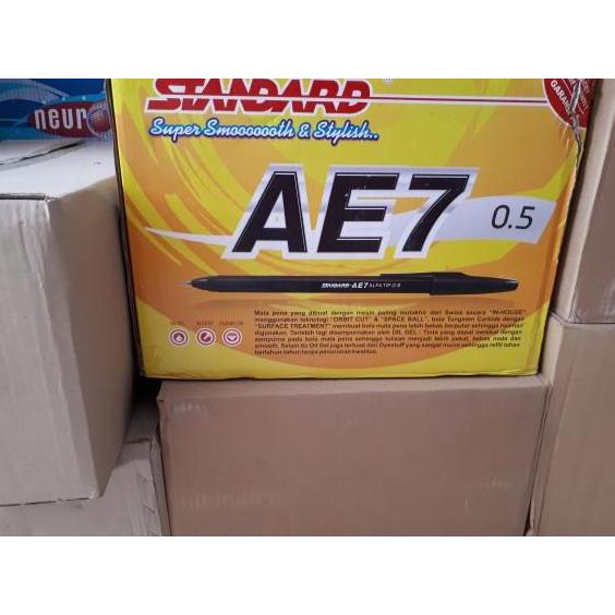 Bisa- Pen Pena Pulpen Bolpen Standard Ae7/Balpoin Standar Ae-7 Merah Stationery