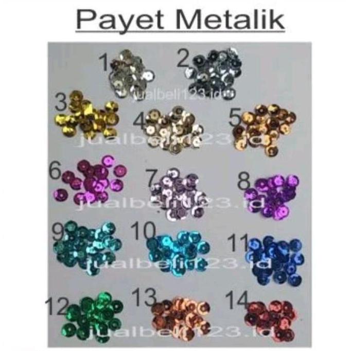Ramboci Payet Ramboci Piring Payet Metalik 6mm 200gr Payet Piring Metalik
