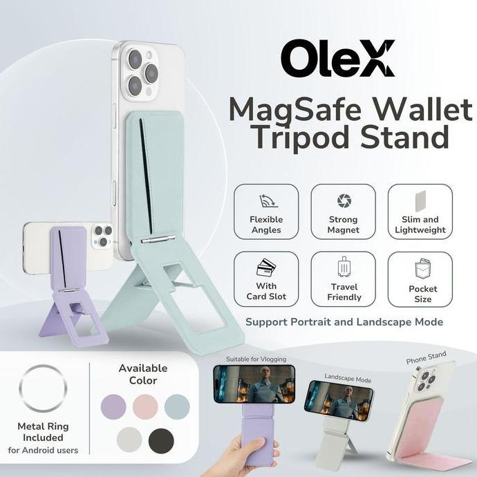 Garsi.Idoc - Olex Magsafe Wallet Card Slot Kartu Slim Tripod Stand Hp Magnetic Moft