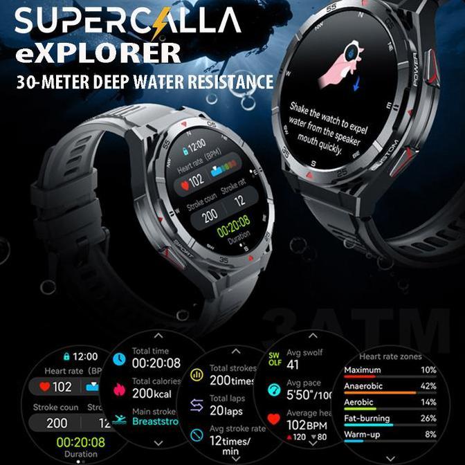 Garsi.Idoc - Supercalla Explorer Gps Dual-Band 6 Satellites Smart Watch