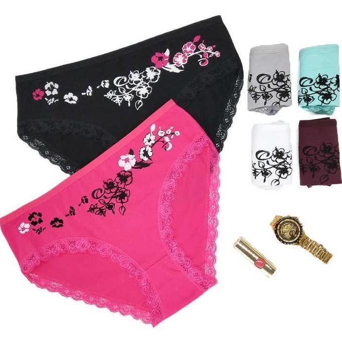 Nyaman- Celana Dalam Wanita-Cd Sexy Jumbo Import Premium 95% Katun +5 % Spandex Ada Renda Pinggir #8