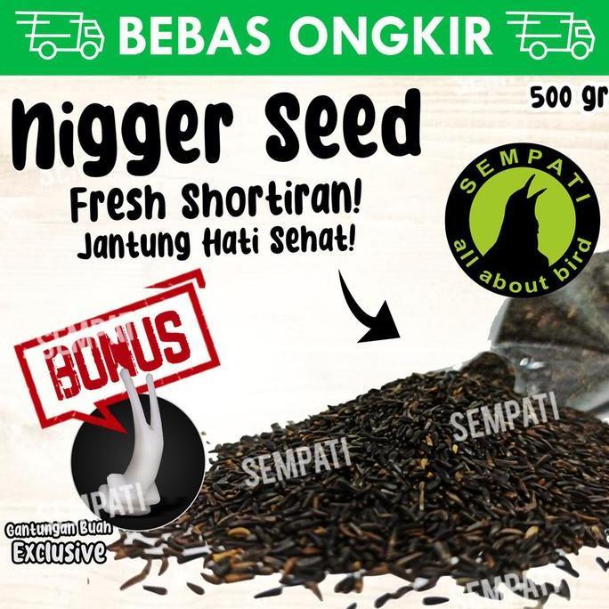 Kicaudor- Sempati Niger Seed Biji Niger 500 Gram Pakan Kiloan Sempati Makanan Burung Perkutut Lovebi