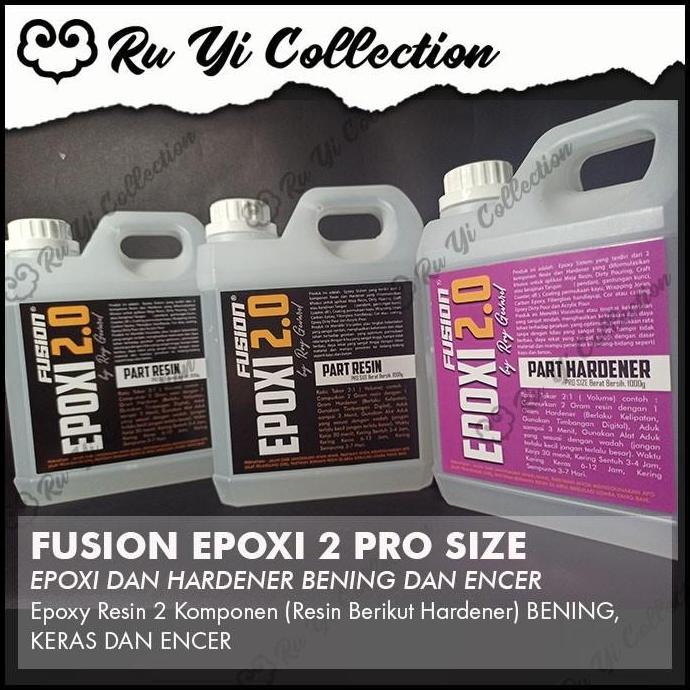 FUSION EPOXY 2.0 PROSIZE 3KG / RESIN EPOXY ENCER BENING KERAS FLEKSIBLE UNTUK MEJA RESIN CARBON JORA