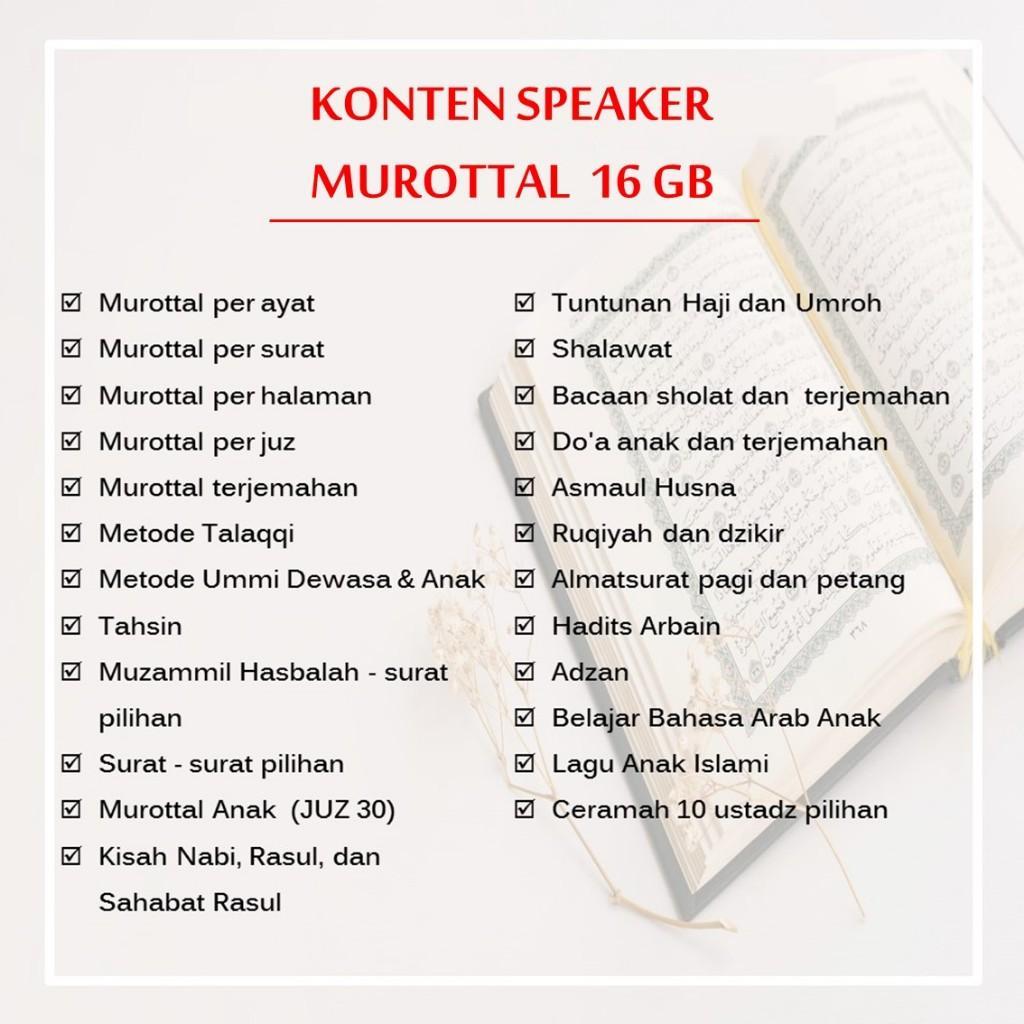 (Bisa Cetak Nama) Speaker Murottal Al Quran/ Speker Murotal 30 Juz 32 Gb Nusa Rara