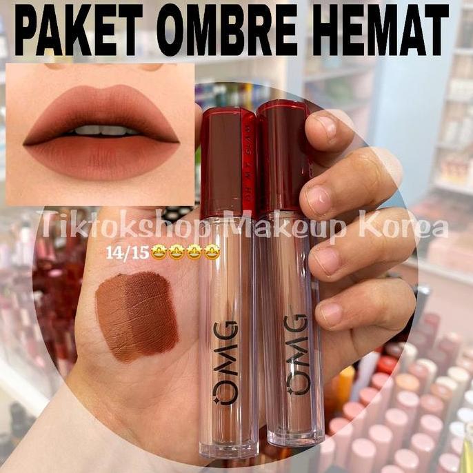 Lipplup- Paket Ombre Lips Omg | Lipcream Omg Ombre Coffe Edition| Lipcream Omg| Ombre Omg Lip Cream 