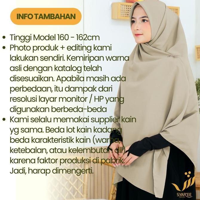 DF326 >> Jilbab Syar'i Segi Empat Jumbo 150x150 Wolfis Kelim Panjang Tebal Nyaman Syar'ee Fashion - 