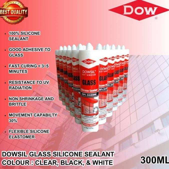 Grosir Lem Kaca / Silicone Sealant Dowsil Glass Sealant 300Ml (Harga 1Karton/24 Pcs)