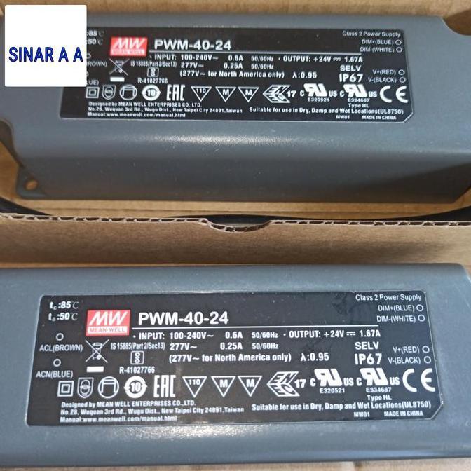 Grosir Power Supply Meanwell Pwm-40-24 / Powersupply Meanwell Pwm-40-24