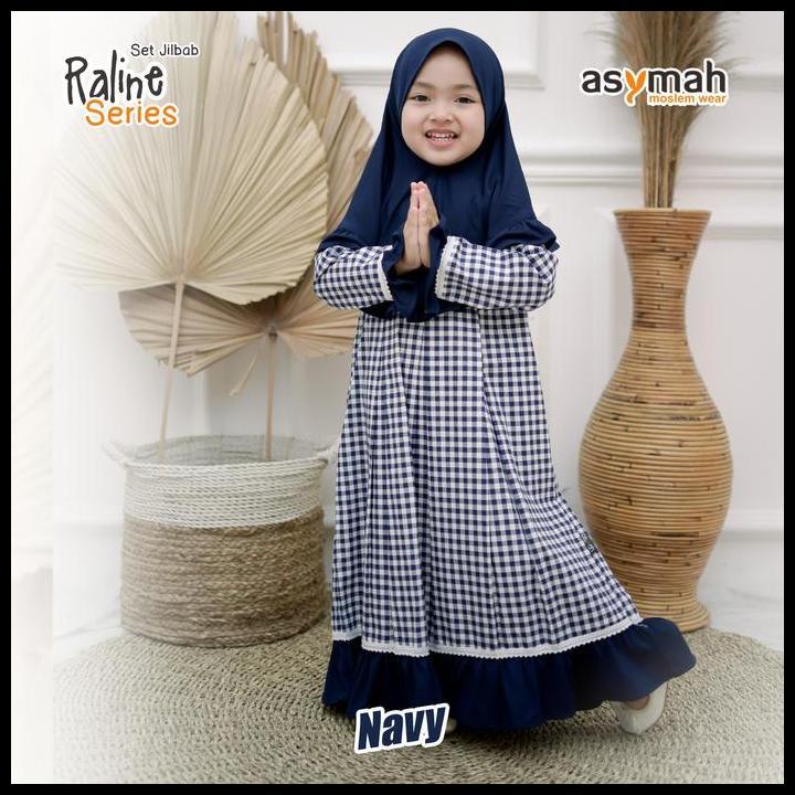 Gamis Anak Warna-Warni Motif Kotak Mix Renda Katun Jepang Tokai Senko Original - Raline Series By As