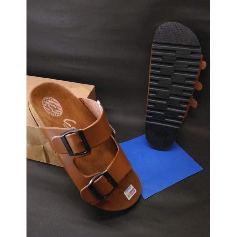 NEW PRODUCT PROMO Sandal Pria Carvil kulit Terbaru original / Sandal Kulit Pria / Sandal Jepit Pria 
