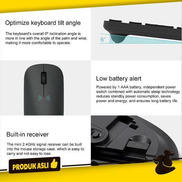 Gamex- Xiaomi Mi Wireless Keyboard Mouse Combo Set Nirkabel Original
