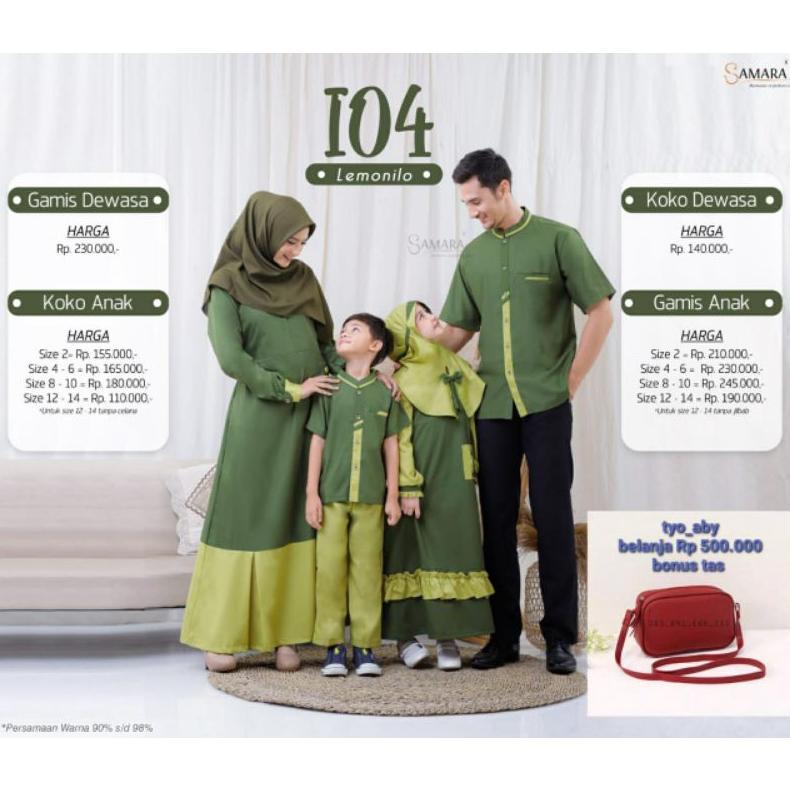 samara I04 lemonilo sarimbit keluarga baju couple busana muslim gamis koko branded gamis anak koko a