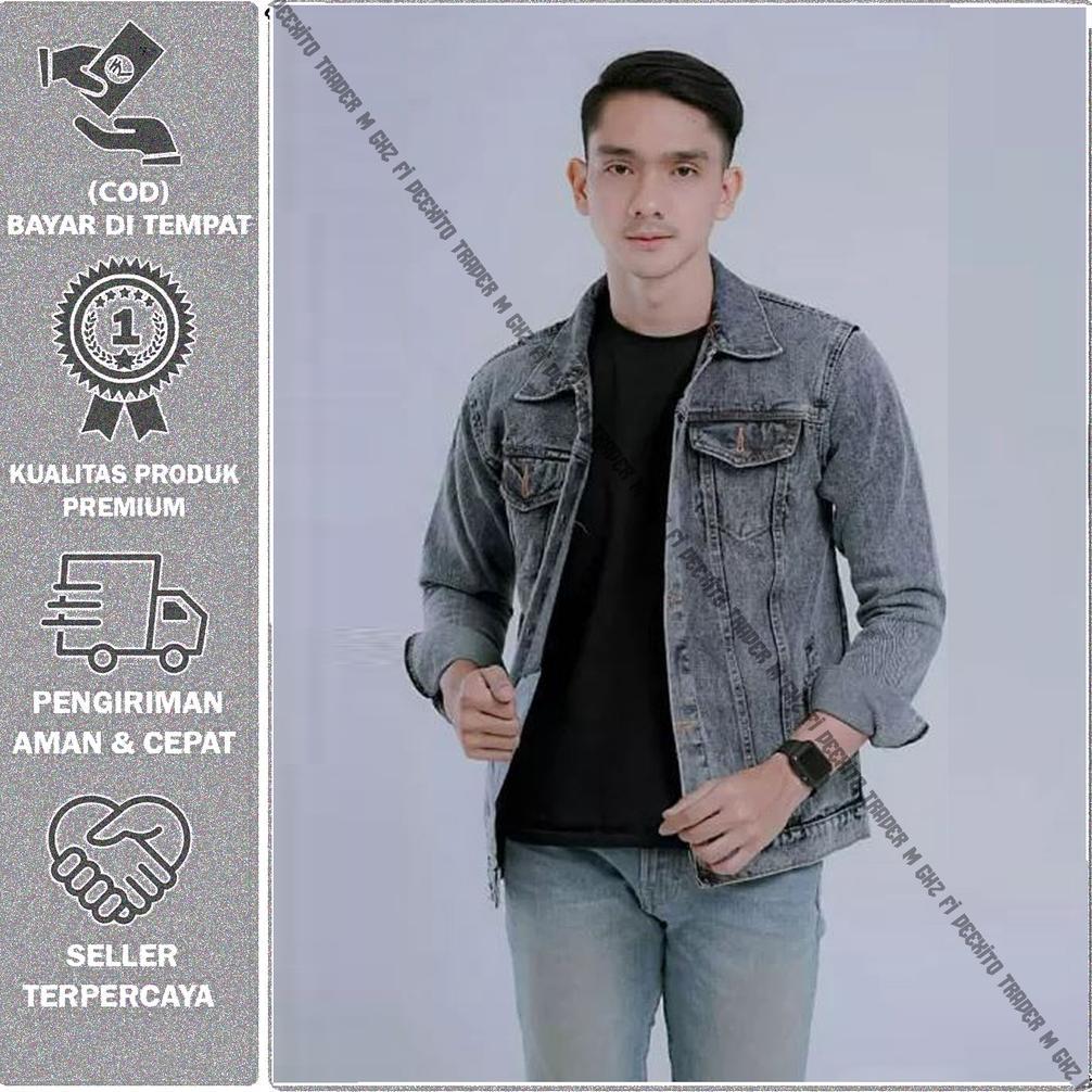BEST SALE JAKET JEANS DENIM SANDWASH ABU LEVI GREY SANDWASH ACID