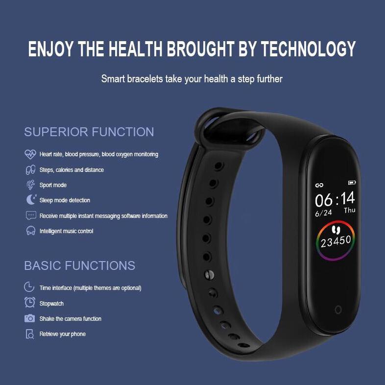 PREMIUM Smartwatch M4 Smartband Anti Air Support Android dan iOs Fitur Lengkap