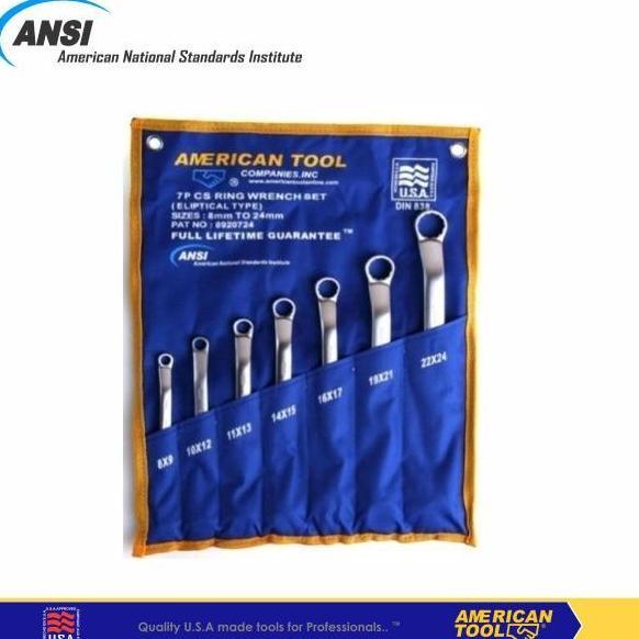 Grosir Kunci Ring Elliptical 75Degree 7Pcs Set American Tool 8957959