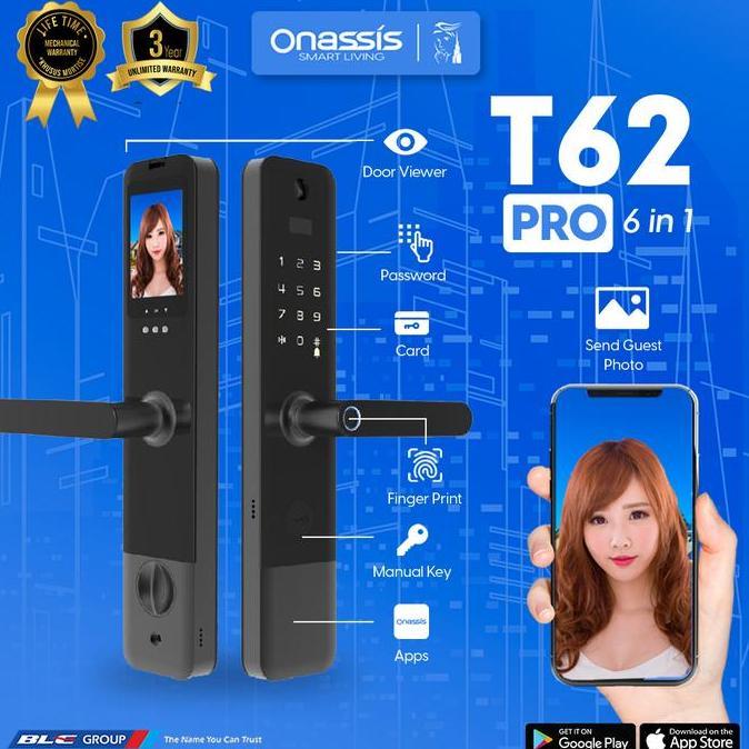 Promo ONASSIS SMART LOCK T62 PRO CAMERA BUILT IN Diskon