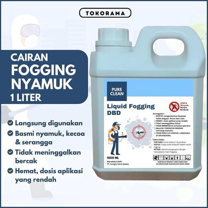 Pure Clean Cairan Fogging Nyamuk DBD Water Based 1 Liter Pembasmi Nyamuk Kecoa & Serangga Non Food G