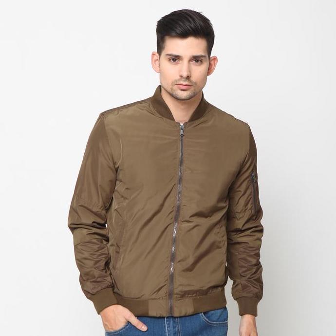 Emba Classic - Bertucio Jaket Bomber Pria Material Nylon Regular Fit Casual  Parasut TS