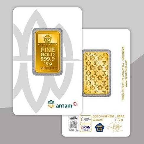 10 Gr (Gram) Goldbar/Logam Mulia/Lm/Emas Batangan Antam Bersertifikat Kualitas Terbaik Harga Termura