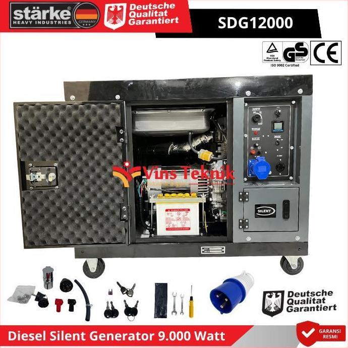 STARKE SDG12000 Mesin Genset Listrik Solar Genset Silent Diesel Generator Genset 9.000Watt SDG 12000