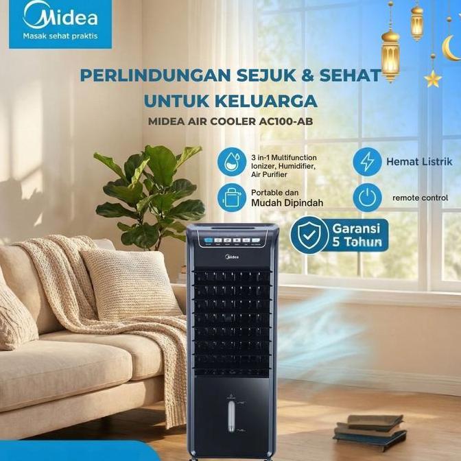 ferlando.olandra - [turun harga] midea air cooler 6l - free two ice pack/ac portable 1 2 pk low watt