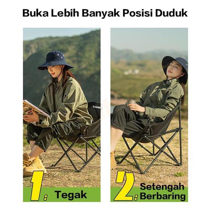 Joee- Trailtop Kursi Lipat Outdoor Kursi Santai Kain Oxford Bangku Lipat Kursi Lipat Portable