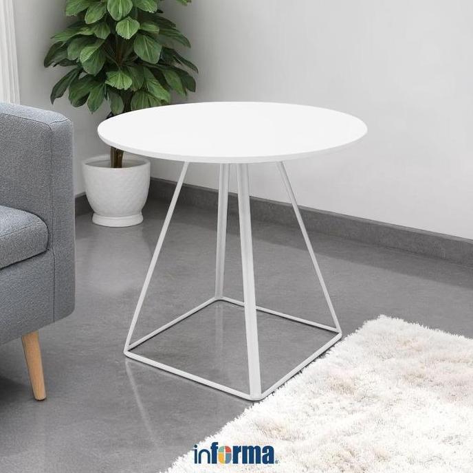 Informa Haora Meja Tamu - Putih Sisi Meja Pojok Santai Tempat Kopi Alas Vas Tatakan Gelas